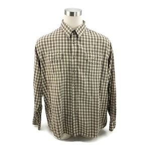 Wrangler Long Sleeve Gold Plaid Button Two Pocket